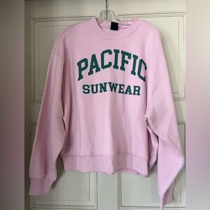 Pacific Sunwear Pink Sweatshirt with Green Lettering